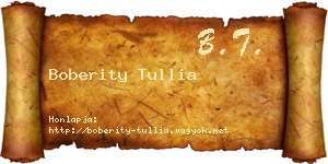 Boberity Tullia névjegykártya